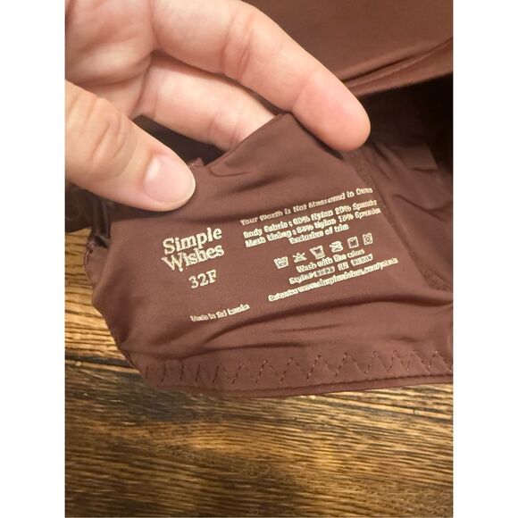 Simple Wishes Brown SuperMom Fixed Padding Nursing Pumping T-Shirt Bra Size 32F - Picture 5 of 5